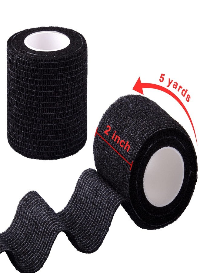 BQTQ 60 Rolls Self Adhesive Bandage Wrap 2 Inch Self Adherent Wrap Self Stick Bandages Wound Wrap Tape Stretch Bandage for Wrist Ankle Swelling Sprains(Black) - Image 2